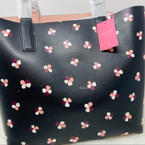 Black multi reversible pup floral Kate spade tote - Picture 5 of 8